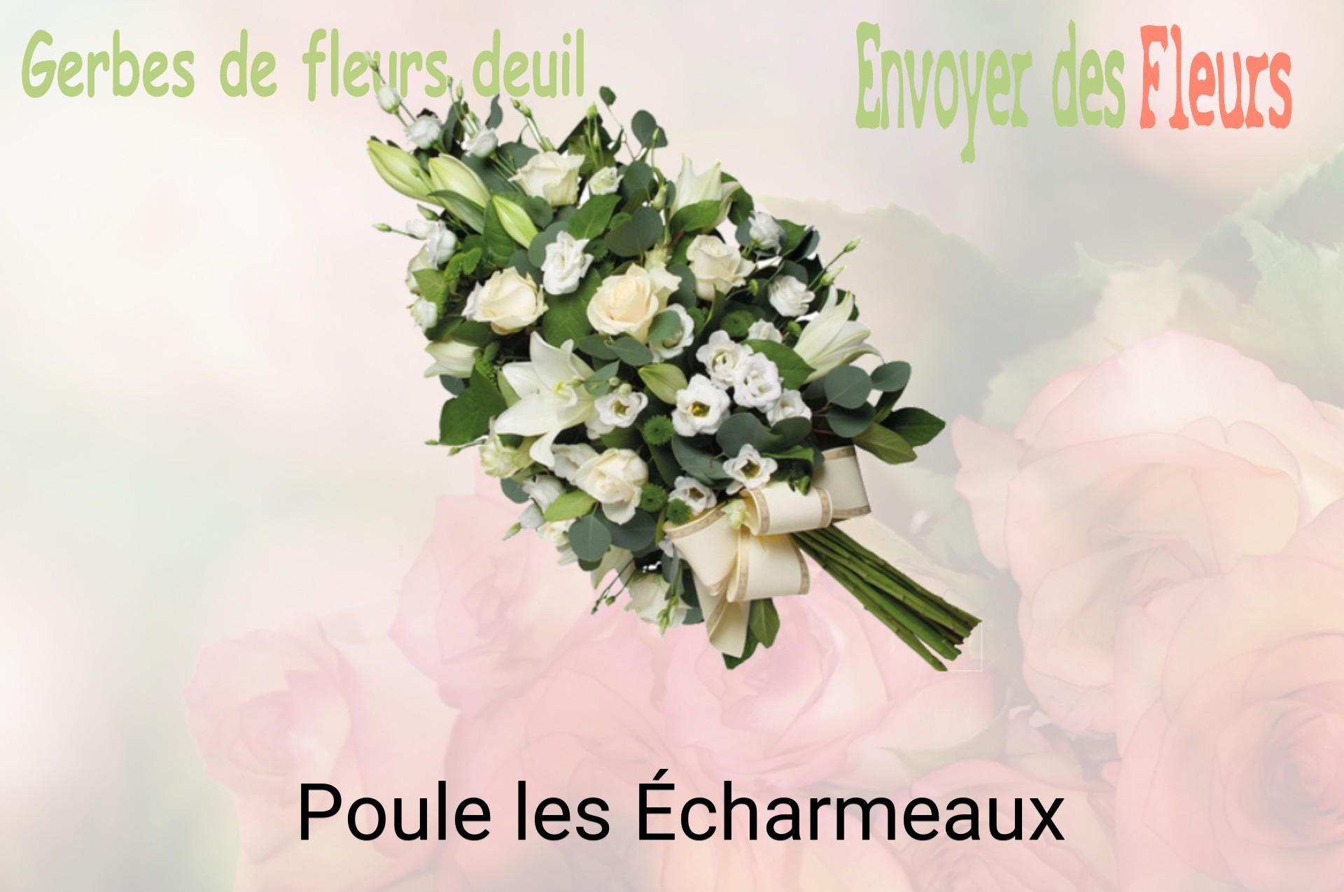 Gerbe de fleurs de deuil livrée à Poule-les-Écharmeaux